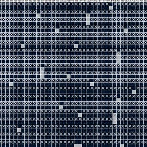 May include: A grid-like pattern with a dark blue background and a white grid overlay. The grid is filled with white 'X' marks and some gray squares. The image has a repeating pattern.