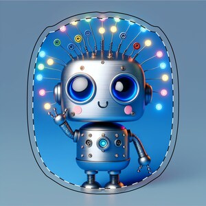 Cute Robot AirPod Max Case - Fun Electronics Gift, Accessories for Kids, Unique Tech Protector, Robot Lover Case, Vibrant Design
