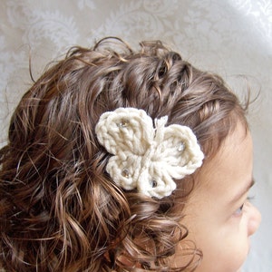 Hair Clip, Butterfly Hair Clip, Crochet Hair Clip - Choose Color to Match