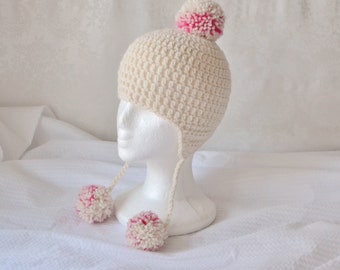 Crochet Snowboard Hat, Crochet Hat for Girls, Crochet Hat with Earflaps