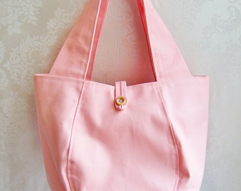 Tote Bag, Canvas Tote, Small Tote Bag, Pink Tote Bag, Pink Purse