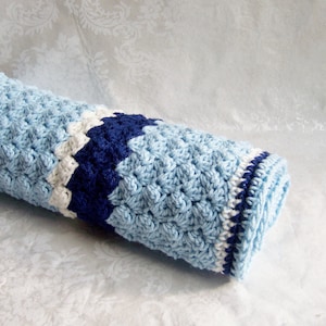 Crochet Baby Blanket - Choose Size and Color, Crochet Blanket for Boys, Blue Crochet Blanket, Baby Blanket