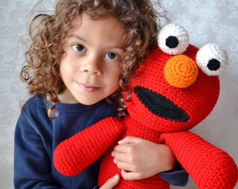 Crochet Monster, Red Monster, Crochet Monster Toy, Crochet Doll