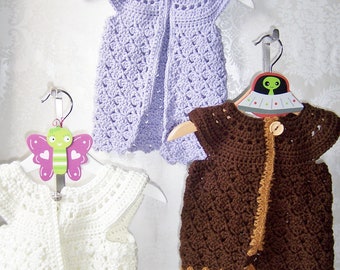 Crochet Sweater Vest, Crochet Pinafore, Crochet Sweater for Baby Girl