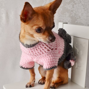 Crochet Dog Sweater, Dog Sweater with Bow, The Oxford Dog Sweater