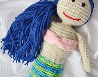 Crochet Mermaid Doll, Plush Mermaid Doll, Amigurumi Mermaid, Mermaid Girl