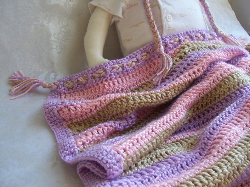 Crochet Baby Blanket, Multicolor Crochet Baby Blanket, Crochet Stripes