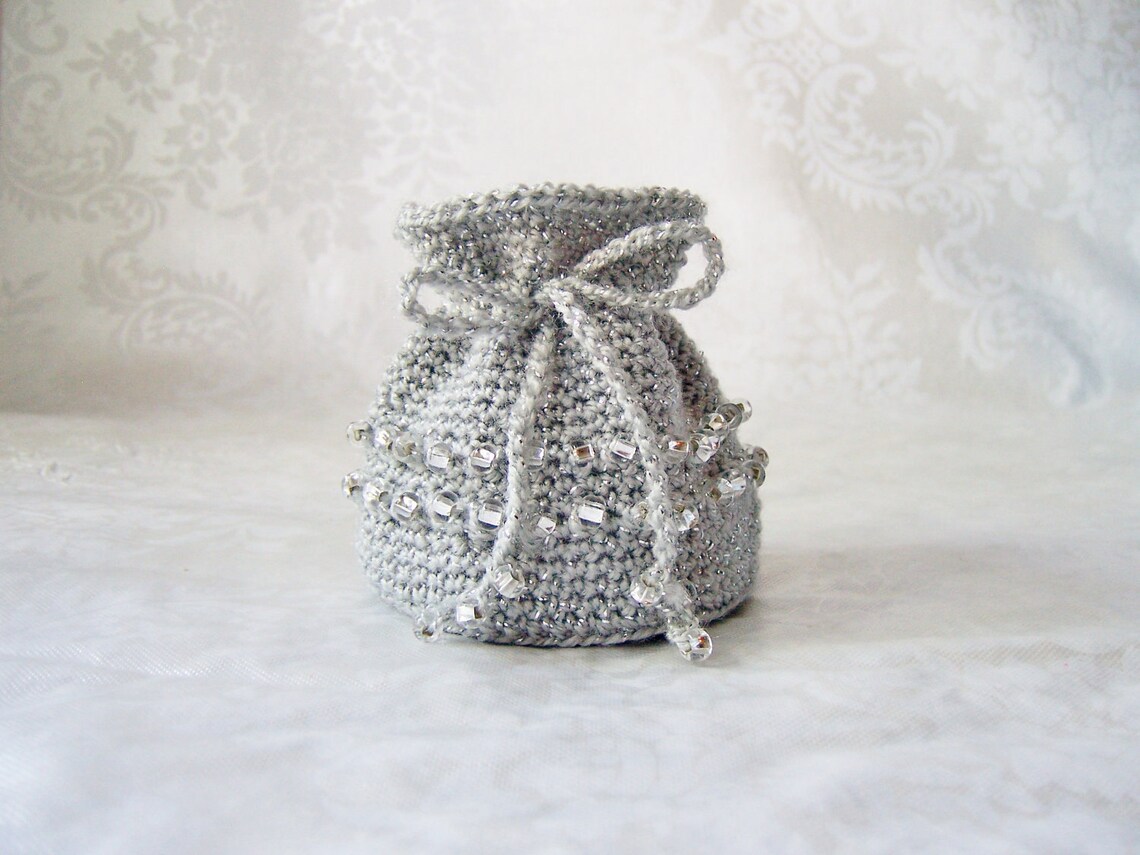 Crochet Coin Purse Crochet Jewelry Pouch Crochet Sack With Etsy