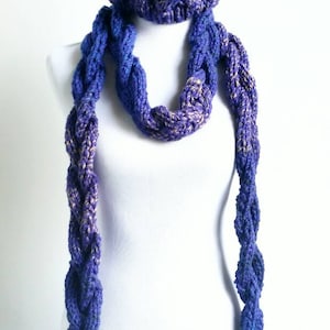 Écharpe Pom Pom tressée avec chapeau assorti
