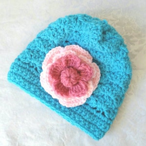 Girls Crochet Hat 0-3 Mos