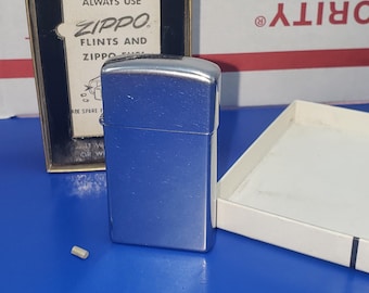Pristine Early 60's  Zippo SLIM Lighter – Scratch-Free Brushed Chrome, Never Carried – HISTORICCLASSIC original packaging