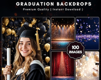 100 Graduation Photography Backdrops: Senior Portrait Backgrounds (Digital Download)