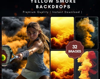 Yellow Smoke Photography Backdrops: Sports Poster Background (Digital Download)