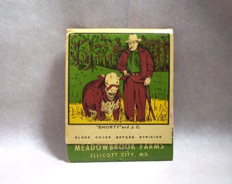 Vintage Giant matchbook Meadowbrook Farms Ellicott City, MD 1950s