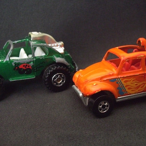2 Volkswagen Dune Buggy Cars Matchbox and Hot Wheels 1983