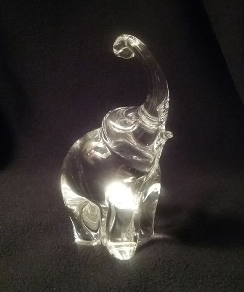Lead Crystal Elephant Royal Krona Sweden With Label Trunk Up Etsy