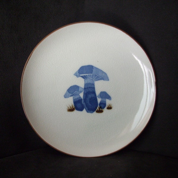 Vintage OMC Otagiri Dish with Mushrooms and Label Japan