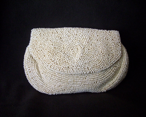 Antique French Beaded Purse Clutch France 1920s - image 1