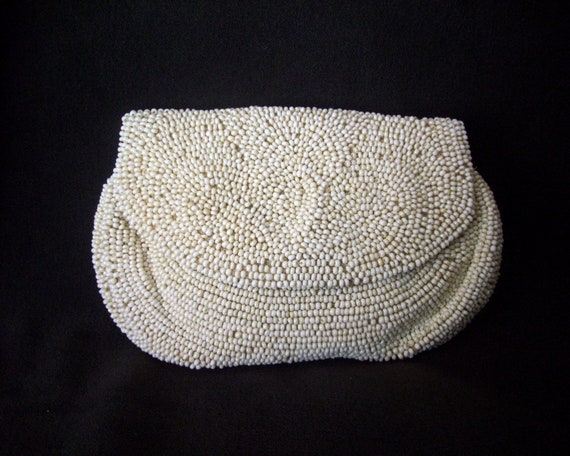 Antique French Beaded Purse Clutch France 1920s