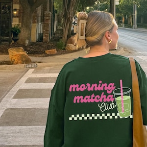 Morning Matcha Club Sweatshirt : Kuscheliger Fleecepullover für Teeliebhaber