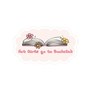 Hot Girls Book Club Sticker: Pink Coquette Bookish Vinyl Decal