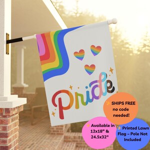 Pride Garden Vlag 12x18 of 24.5x32 LGBTQ+ Outdoor Decor Coquette Cottagecore Gazon Vlag Kleurrijke Queer Yard Banner gratis verzending
