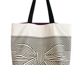 Big bow large canvas tote bag