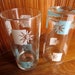 Pair of 1950s Mid Century Modern Atomic Starbursts in Turquoise and White Glass Tumblers