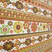 One FULL 1970s Flower Power Orange Yellow Brown Floral Striped Hippie Flat Sheet