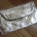Deadstock 1960s 70s Womens White and Silver Embossed Leather Evening Formal Folded Clutch Bag Wallet NOS