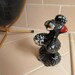 Kitschy 1950s Small Black Ceramic Poodle Figurine Made in Japan