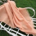 1970s Plain Solid Peach Pink Wool Blanket Throw