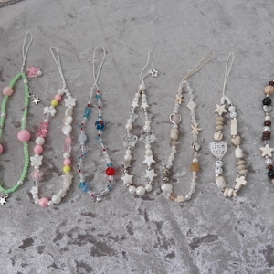 Handmade Beaded Phone Charm Strap: Kawaii Boho Wrist Lanyard