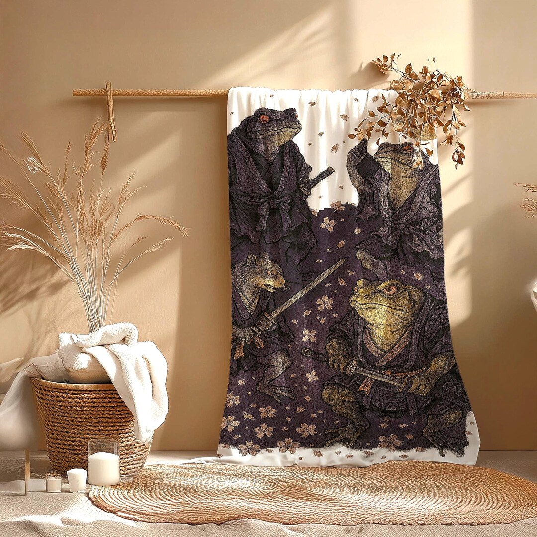 Samurai Frog Blanket, Samurai, Frog Blanket, Frogs, Frog Decorative ...