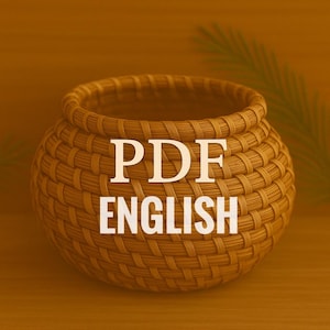 Może przedstawiać: Okrągły kosz z jasnobrązowego materiału z szerokim otworem. Kosz ma teksturowaną powierzchnię. Na przodzie widnieje biały napis "PDF ENGLISH". Tło jest w ciepłym, ziemistym odcieniu.
