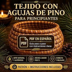 Pine Needle Basket PDF Pattern: Rustic Raffia Weaving Tutorial