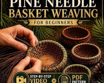 Tutoriel de tissage de paniers avec aiguilles en pin, création de paniers enroulés (vidéo + patron PDF)