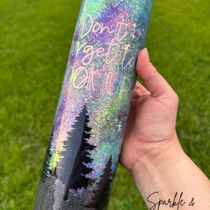 Northern Lights Glitter Stainless Steel Tumbler with Personalization Option (Made to Order) - Choose Your Size