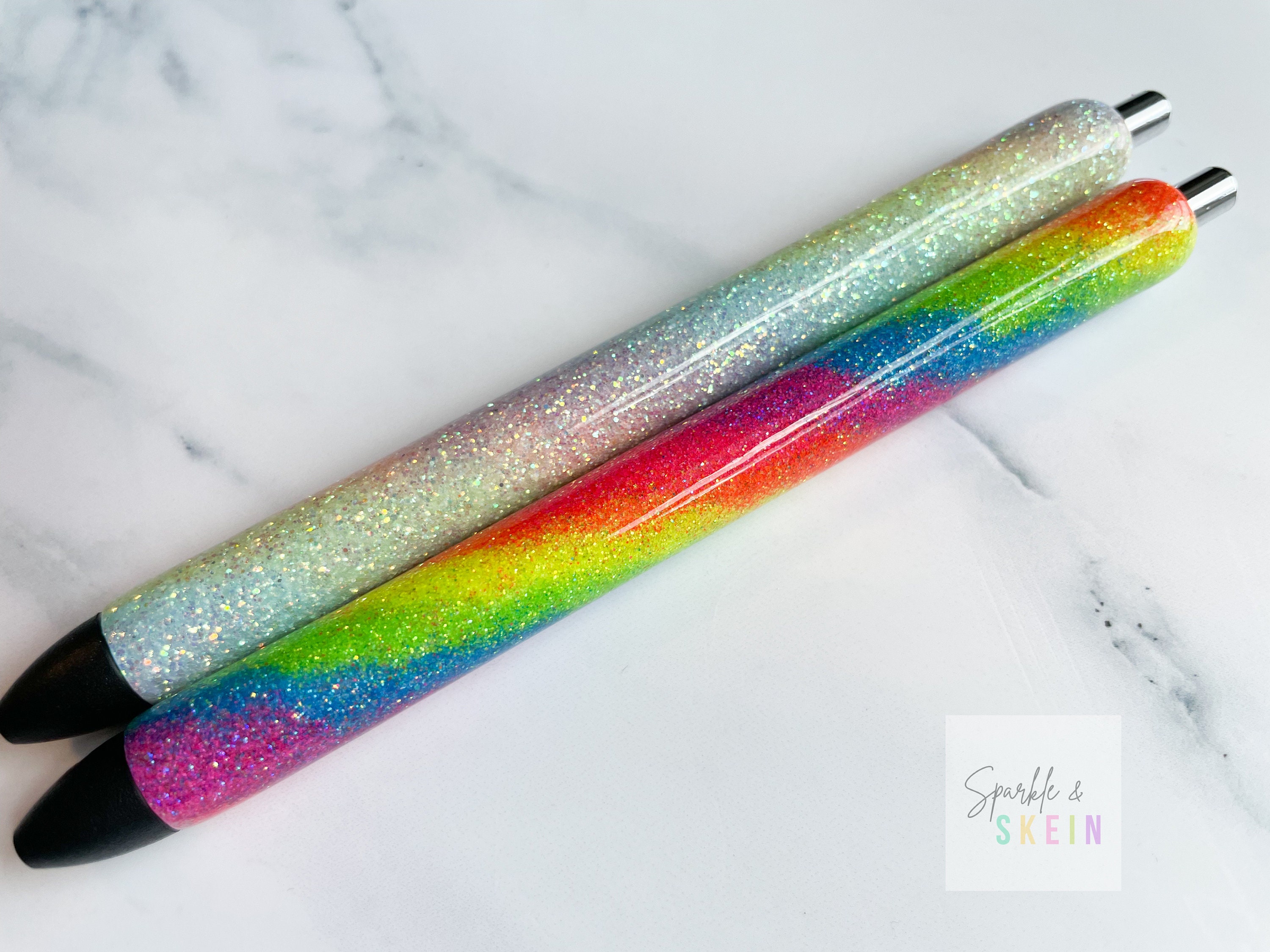 Rainbow Swirl Rhinestone Pen – Customized by Allie