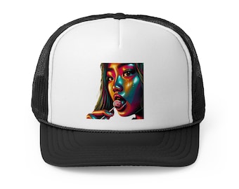 Vibrant Colorful Trucker Cap for Trendy Styles, Summer Fashion, Festival Wear, Unique Accessories, Graphic Hat
