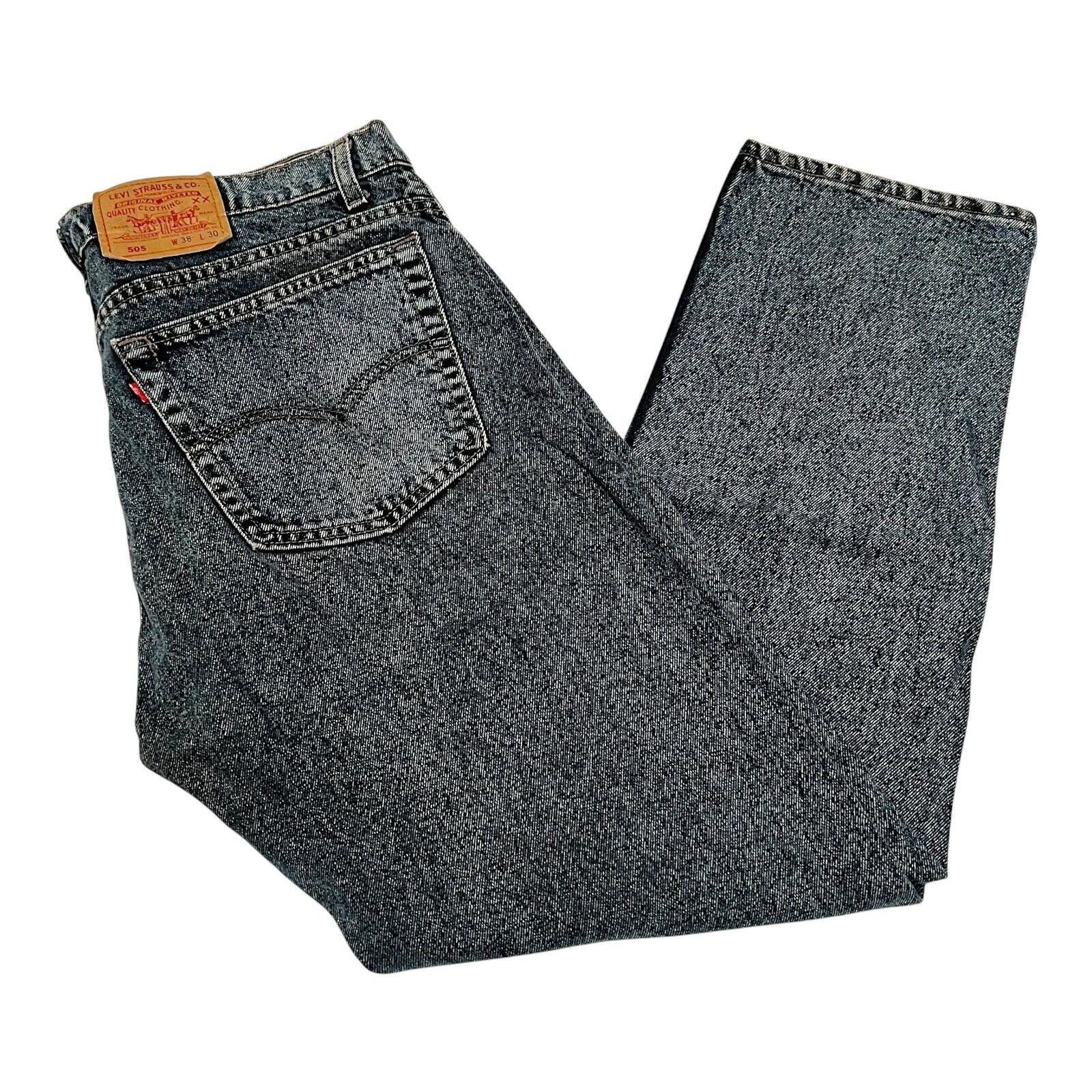 VTG 80's Levis 505 Jeans Mens W38 L30 Blue Denim Cotton Acid Stone