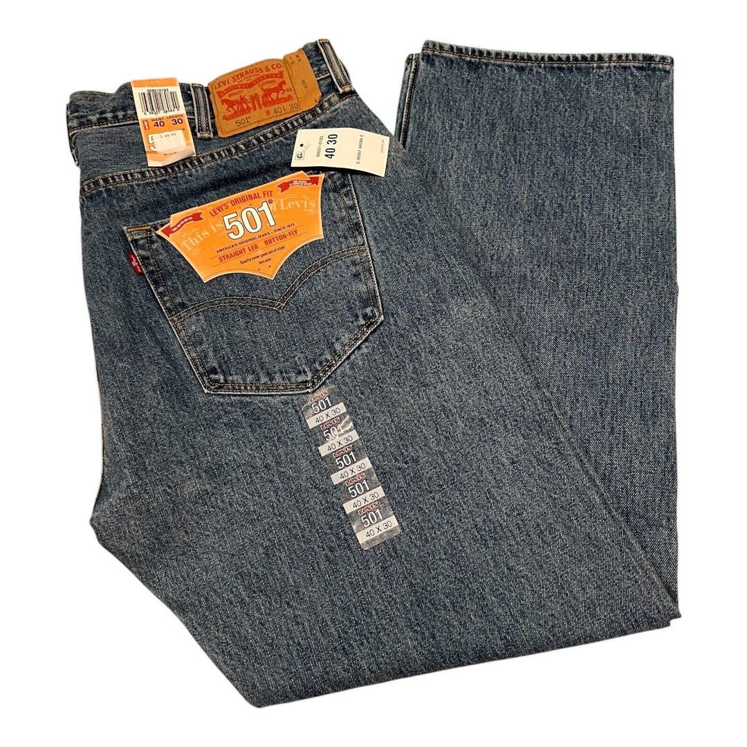 New Levi's 501 Men's Original Fit Straight Leg Jeans Button Fly 501 ...