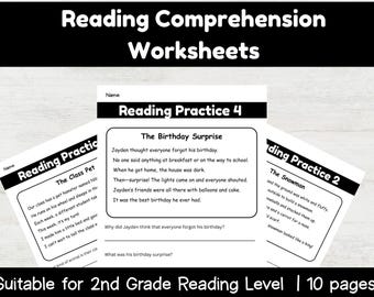 2nd Grade Reading Comprehension Worksheets | Printable Literacy Activities for Kids