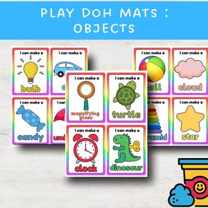 Shapes & Items Play Dough Mats Printable Preschool Activities Fine Motor Skills Play Doh Mat Montessori Toddler Activity No Prep Activity