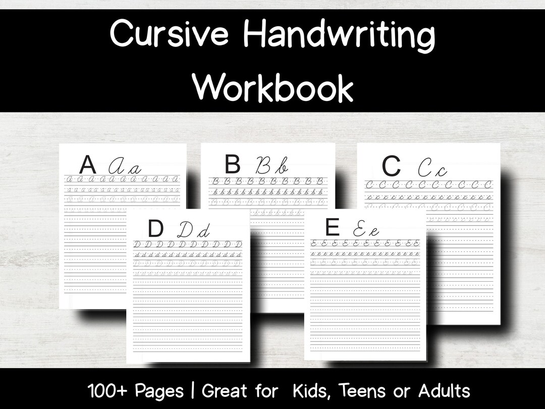 Cursive Alphabet Tracing Workbook – A-Z Practice Sheets – Printable ...