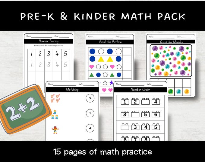 Kindergarten Math Worksheets: Number Line Addition (PDF) - Etsy Hong Kong