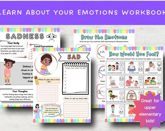 Feelings & Emotions Workbook | Social Emotional Learning Worksheets for Kids | Self Regulation | Coping Skills
