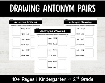 Antonym Drawing Activity | ESL Vocabulary Printable (PDF)