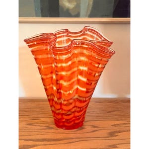 Vase orange glass - Etsy 日本