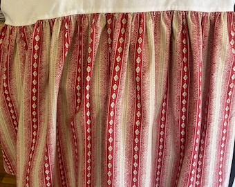 Vtg Ralph Lauren Dove Creek King Dust Ruffle Cotton Southwestern Red Striped HTF